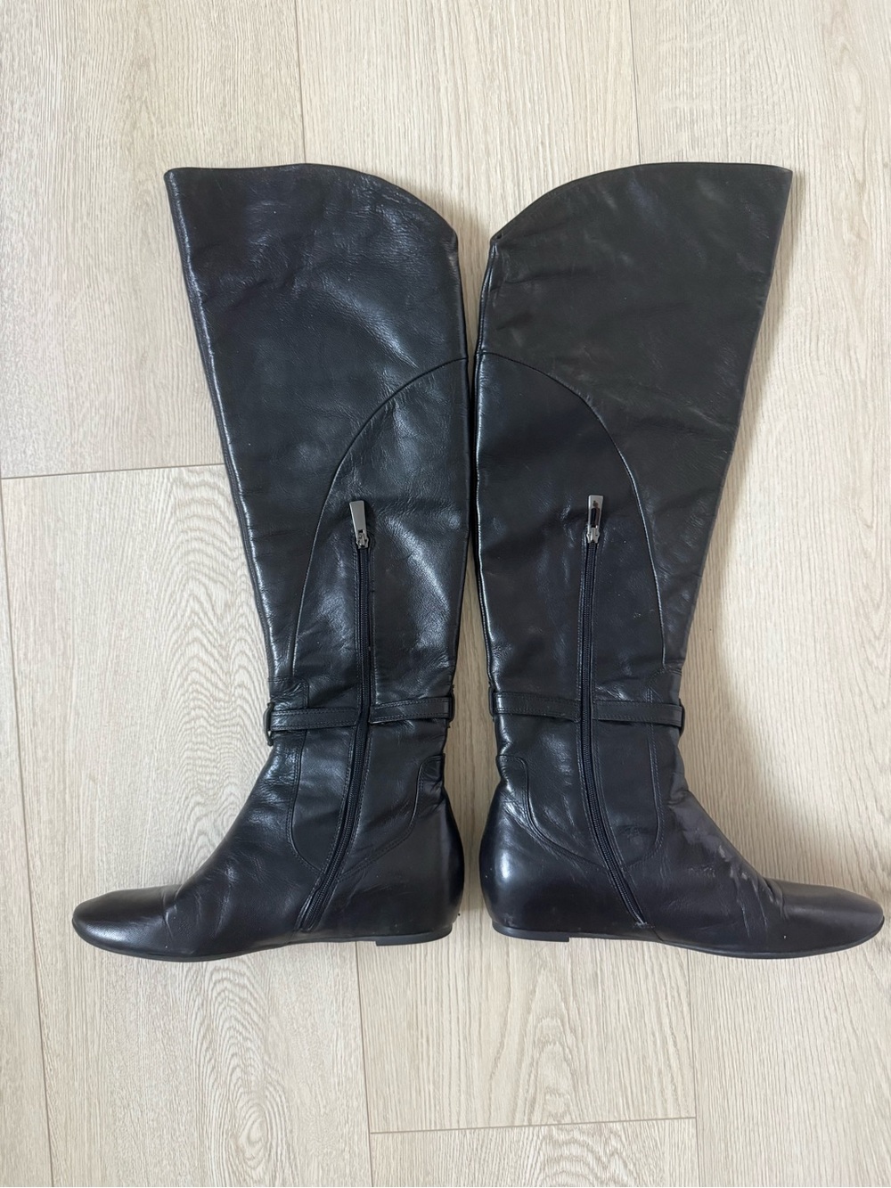 Via Spiga Black Over-the-Knee Leather Boots
